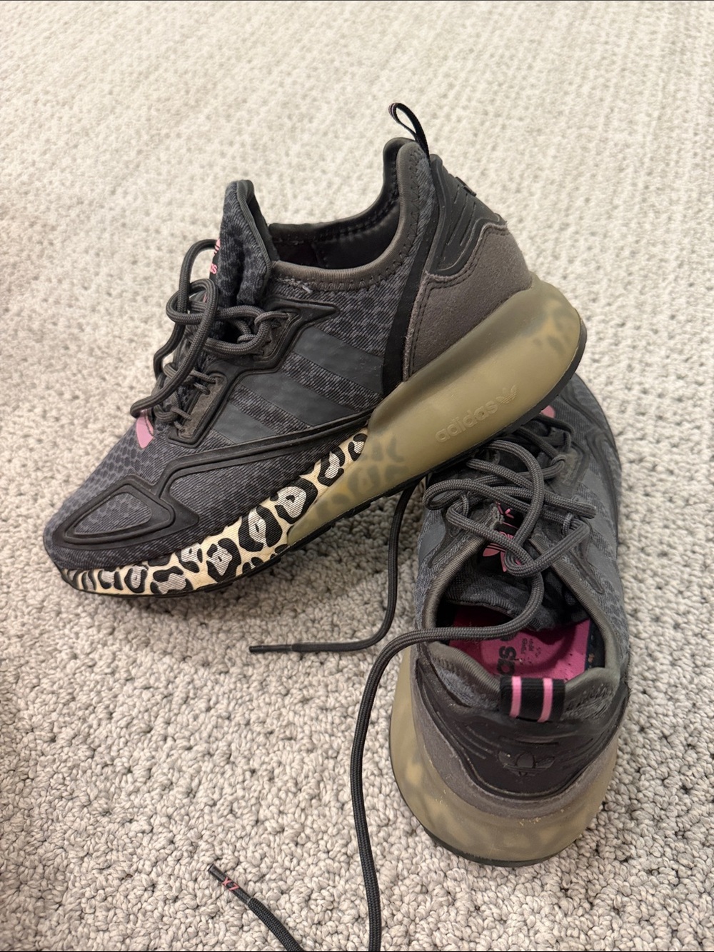 adidas ZX limited edition Women's Black Leopard-Accent Running Sneakers